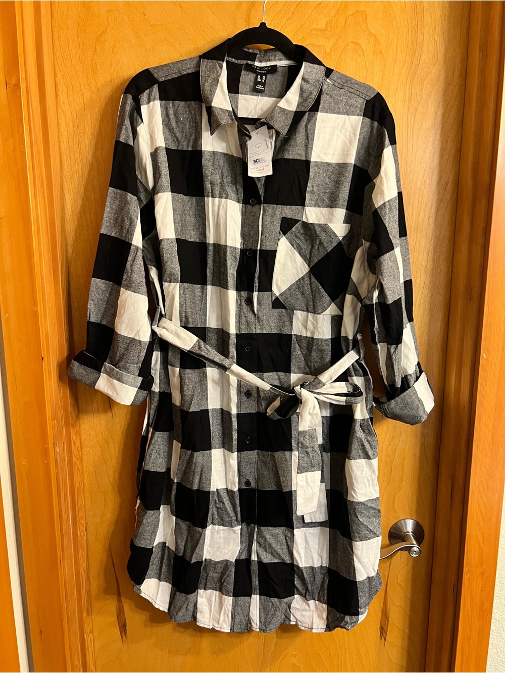 🍁 New Look Curves Buffalo Plaid Shirt Dress NWT - 18